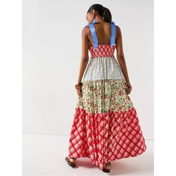 Free People Bluebell Maxi Dress Cherry Combo Medium NWT Picnic Prairie Bohemian - Picture 7 of 17